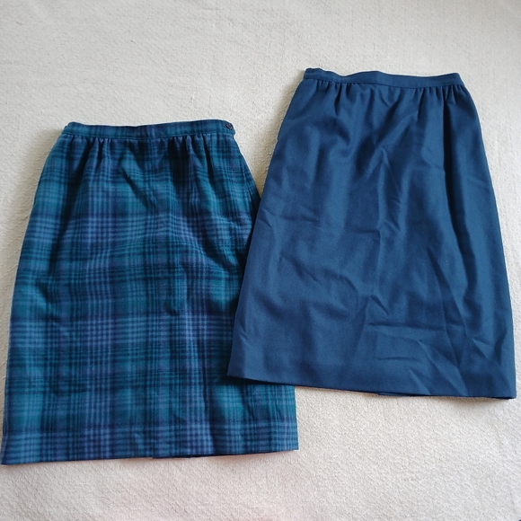 pendleton ♡ wool skirt suit 3 piece vintage set plaid - Picture 7 of 12